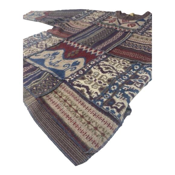 Vintage EXPRESS No 4 Tricot Box Sweater Brown One Size Art Deco Boho Lagenlook - Picture 5 of 8